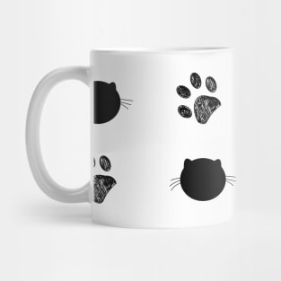 Cat and paw prints Mug